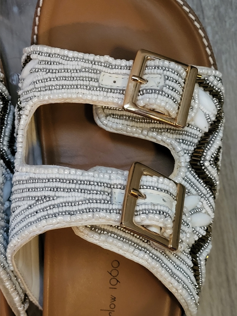 House Of Harlow 1960 Women's Cream Slide Sandals 7.5 - Picture 7 of 11